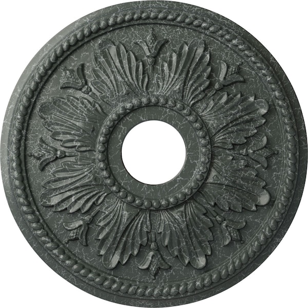 Ekena Millwork Edinburgh Medallion (Canopies up to 5 1/8"), 18 1/8"OD x 3 1/2"ID x 2 3/4"P, Athenian Green Crackle CM18ED1AGC - main